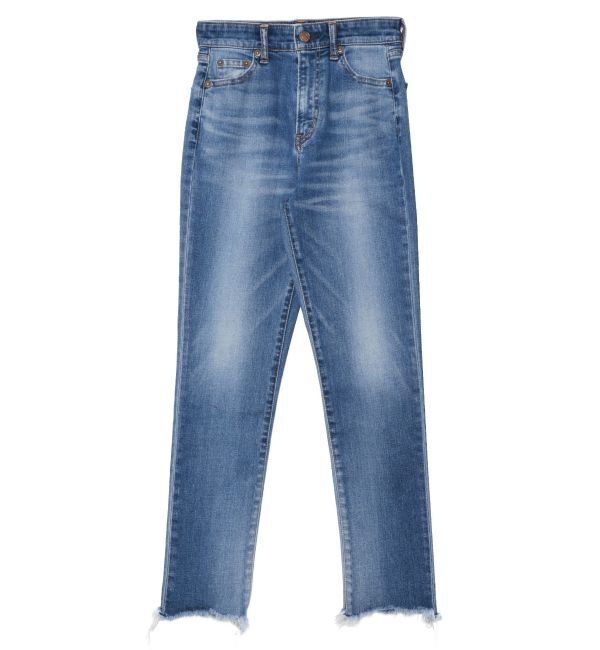 Ungrid「ハイウエストフレイドヘムストスリ」|デニム|