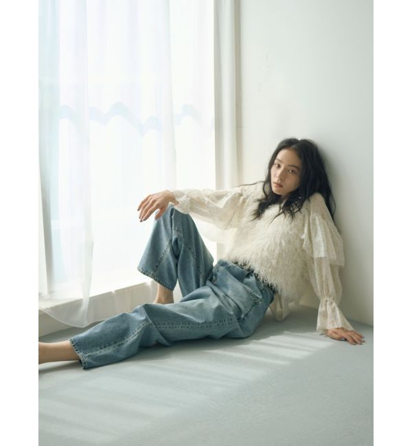 Ungrid「ウエストデザインルーズデニム」|デニム|