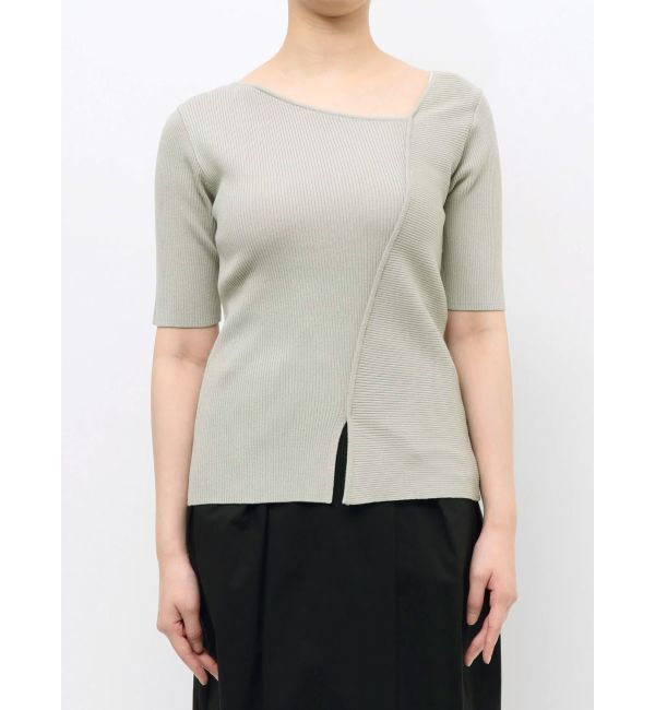 LAGUNAMOON「アシンメトリーリブスリットニットプルオーバー」|ニット・セーター|