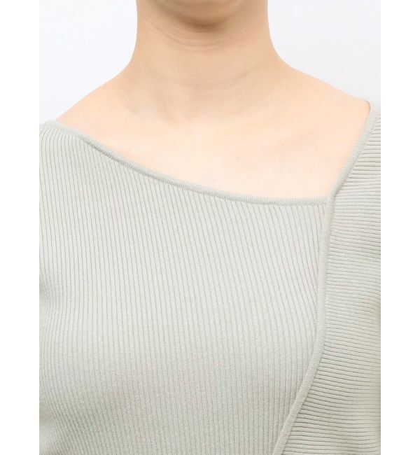 LAGUNAMOON「アシンメトリーリブスリットニットプルオーバー」|ニット・セーター|