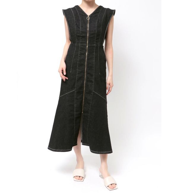 LAGUNAMOON「【Leeコラボ】フレアスリーブデニムワンピース」|ワンピース|