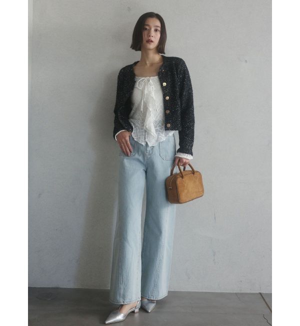 LAGUNAMOON「パッチポケットセミワイドデニムパンツ」|デニム|