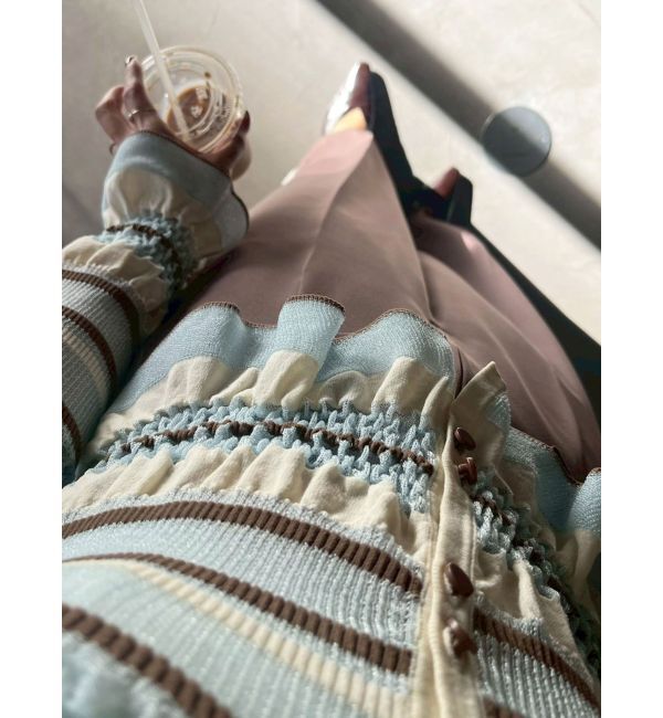 LAGUNAMOON「シアーボーダーカーデプルオーバー」|ニット・セーター|