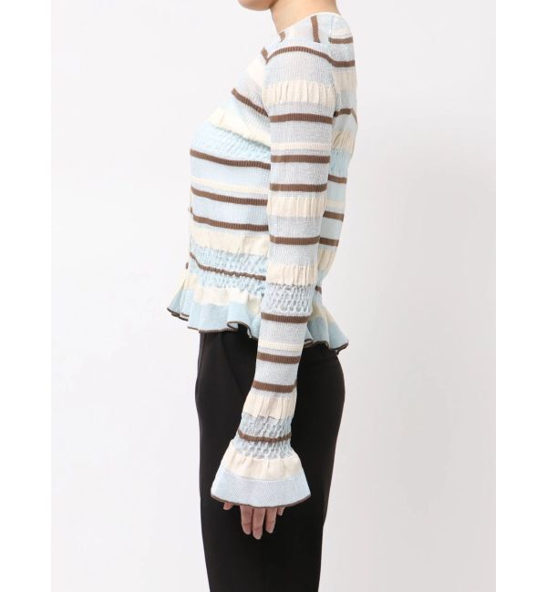 LAGUNAMOON「シアーボーダーカーデプルオーバー」|ニット・セーター|