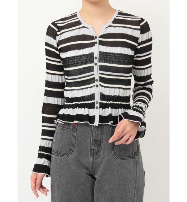 LAGUNAMOON「シアーボーダーカーデプルオーバー」|ニット・セーター|