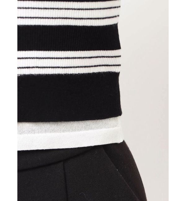 LAGUNAMOON「ヘムレイヤードビッグカラーポロニットプルオーバー」|ニット・セーター|