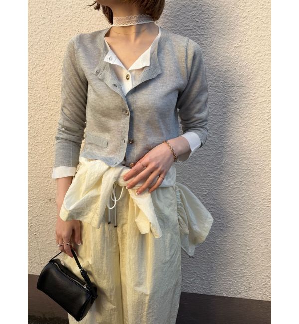 LAGUNAMOON「メタルボタンシアーニットカーディガン」|カーディガン|