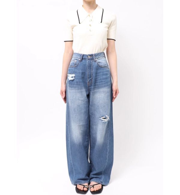 LAGUNAMOON「リップドデニムパンツ」|デニム|