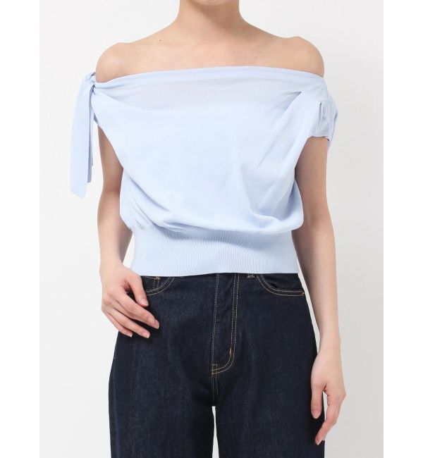 LAGUNAMOON「オフショルリボンドレープニット」|ニット・セーター|