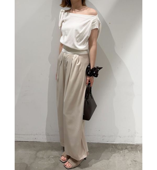 LAGUNAMOON「オフショルリボンドレープニット」|ニット・セーター|