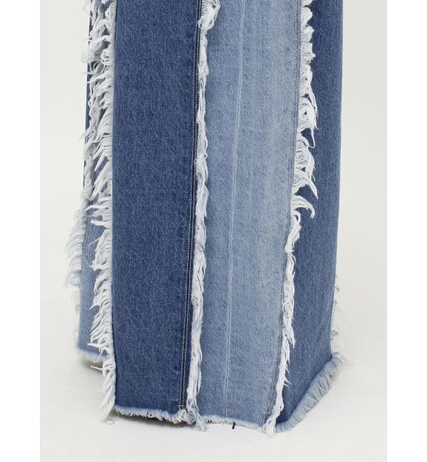 EVRIS「フリンジデザインボリュームワイドデニムパンツ」|デニム|