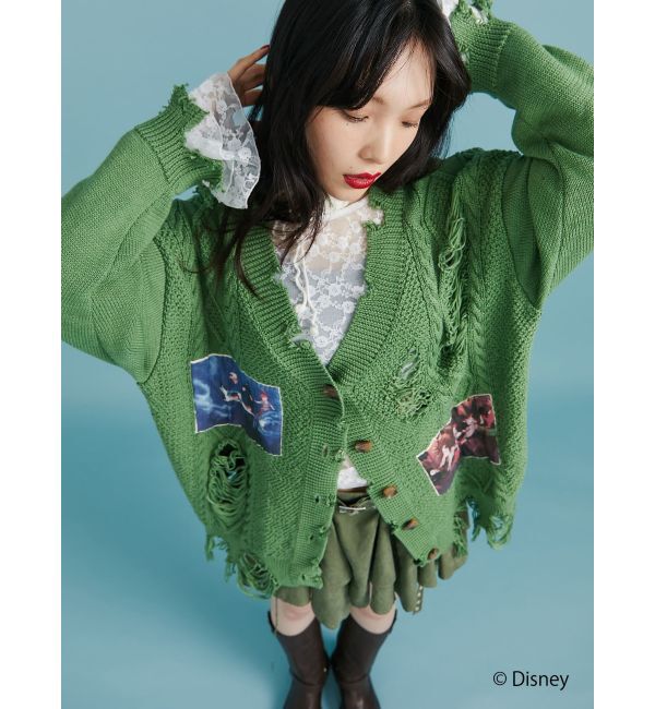 jouetie「【ディズニーコレクション】ダメージルーズニットカーデ」|カーディガン|