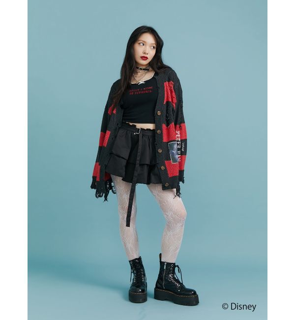 jouetie「【ディズニーコレクション】ダメージルーズニットカーデ」|カーディガン|