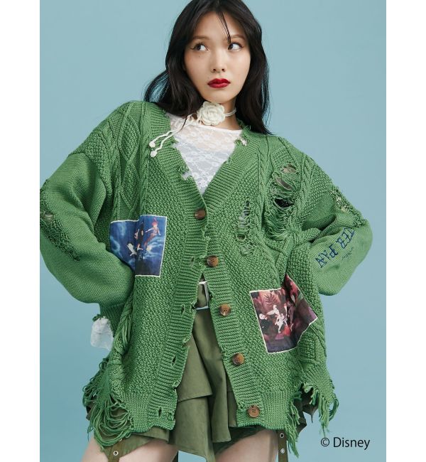 jouetie「【ディズニーコレクション】ダメージルーズニットカーデ」|カーディガン|