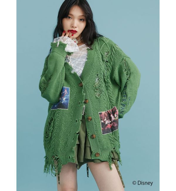 jouetie「【ディズニーコレクション】ダメージルーズニットカーデ」|カーディガン|