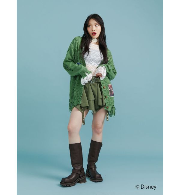 jouetie「【ディズニーコレクション】ダメージルーズニットカーデ」|カーディガン|