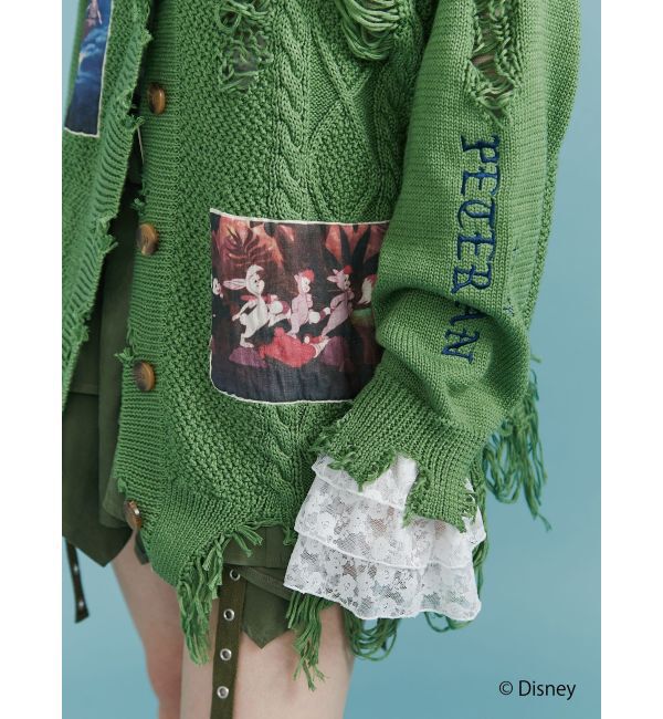jouetie「【ディズニーコレクション】ダメージルーズニットカーデ」|カーディガン|