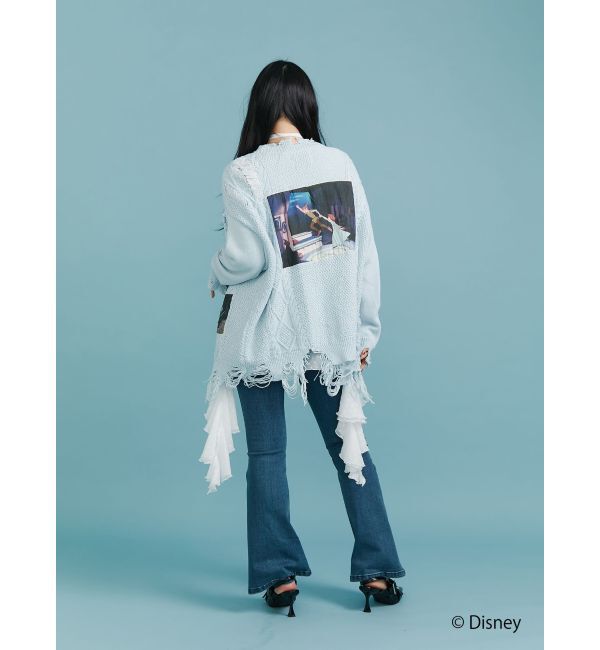 jouetie「【ディズニーコレクション】ダメージルーズニットカーデ」|カーディガン|