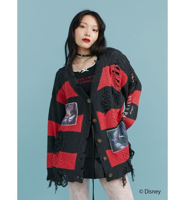 jouetie「【ディズニーコレクション】ダメージルーズニットカーデ」|カーディガン|
