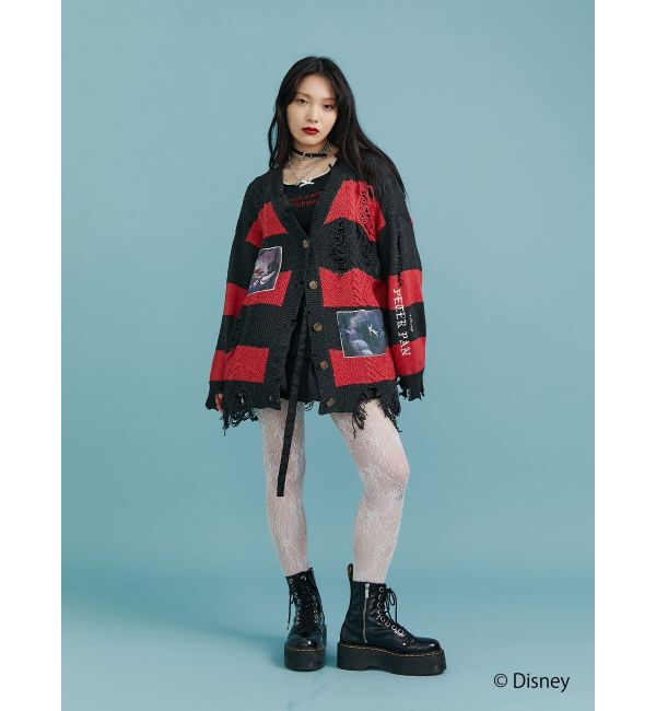 jouetie「【ディズニーコレクション】ダメージルーズニットカーデ」|カーディガン|