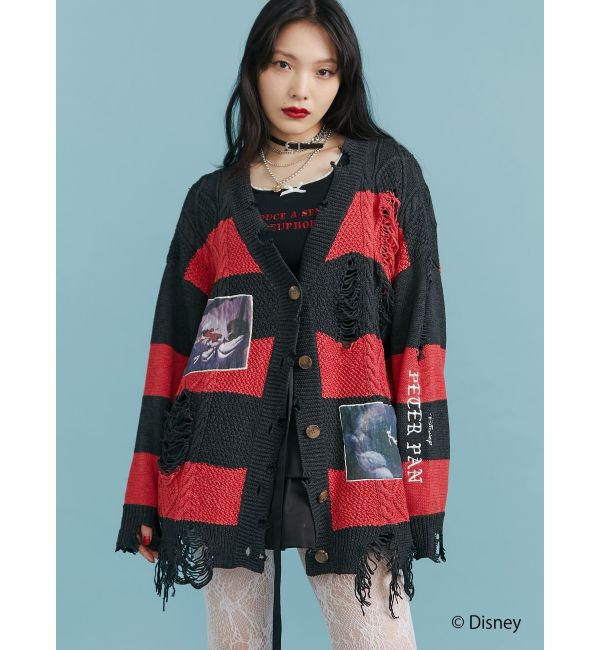 jouetie「【ディズニーコレクション】ダメージルーズニットカーデ」|カーディガン|