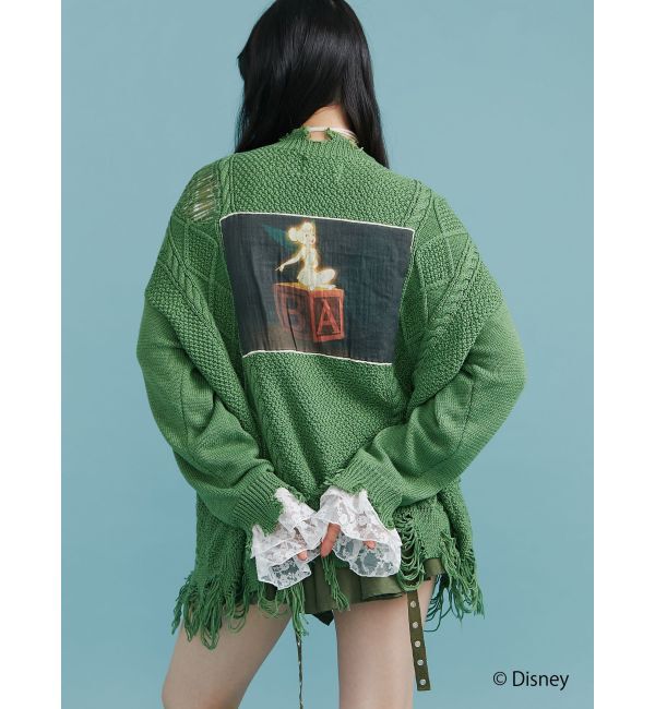 jouetie「【ディズニーコレクション】ダメージルーズニットカーデ」|カーディガン|