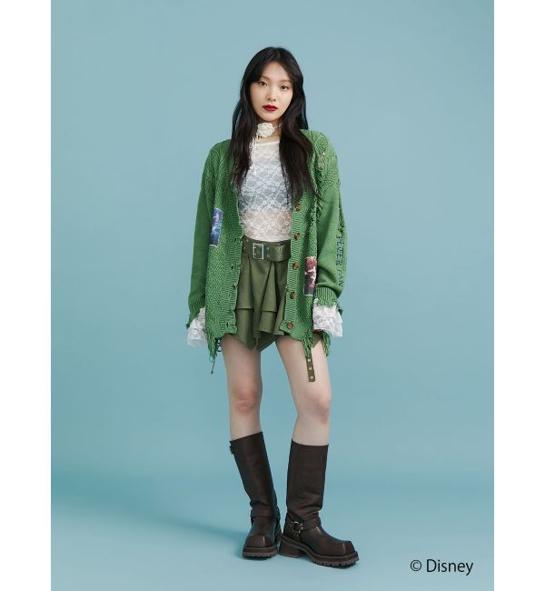 jouetie「【ディズニーコレクション】ダメージルーズニットカーデ」|カーディガン|
