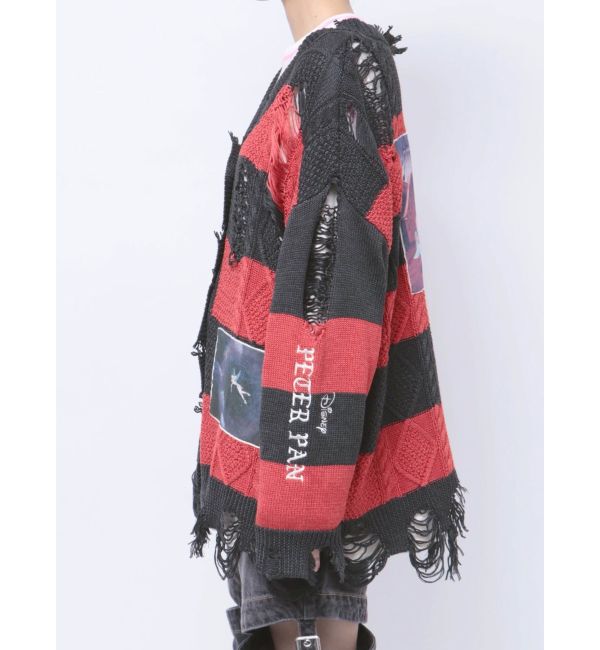 jouetie「【ディズニーコレクション】ダメージルーズニットカーデ」|カーディガン|