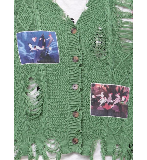 jouetie「【ディズニーコレクション】ダメージルーズニットカーデ」|カーディガン|