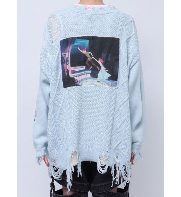 jouetie「【ディズニーコレクション】ダメージルーズニットカーデ」|カーディガン|