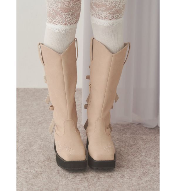 merry jenny「sweet ribbonウェスタンブーツ」|ロングブーツ|