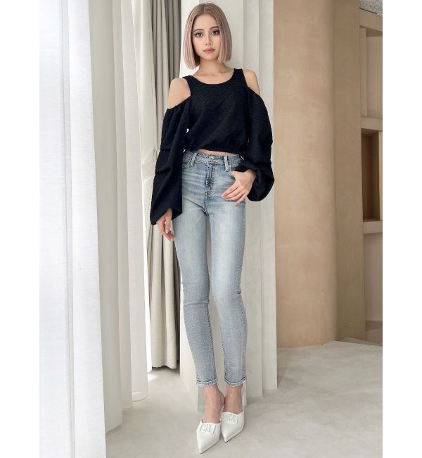 GYDA「ショルダーOPENジャカードブラウス」|シャツ・ブラウス|