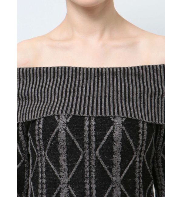 GYDA「オフショルケーブルタイトニットワンピース」|ワンピース|