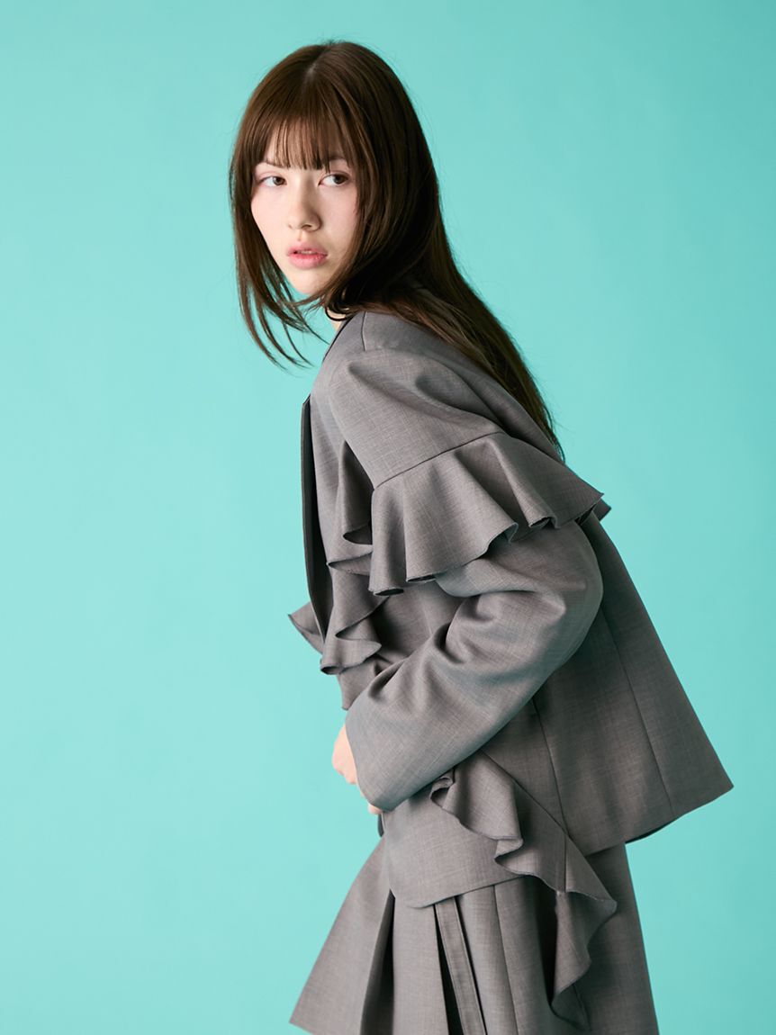 FURFUR「フリルデザインテーラードジャケット」|テーラードジャケット|