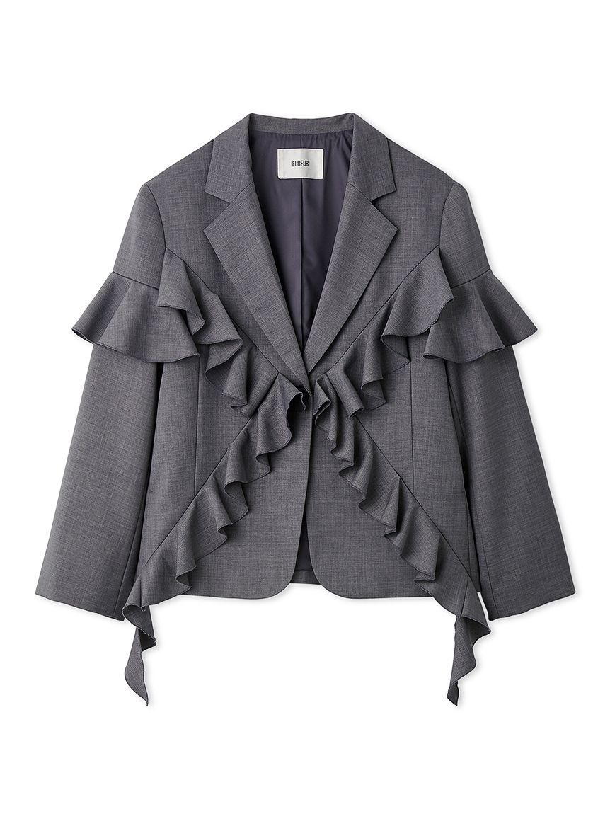 FURFUR「フリルデザインテーラードジャケット」|テーラードジャケット|