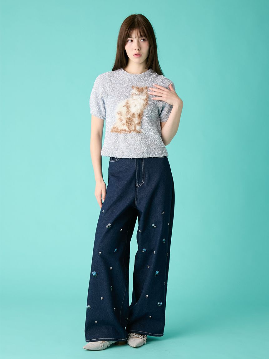 FURFUR「キャットモチーフジャガードニットトップス」|ニット・セーター|