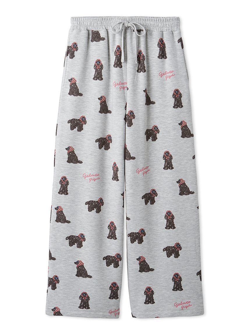 gelato pique「スカーフDOG柄ロングパンツ」|ルームウェア|