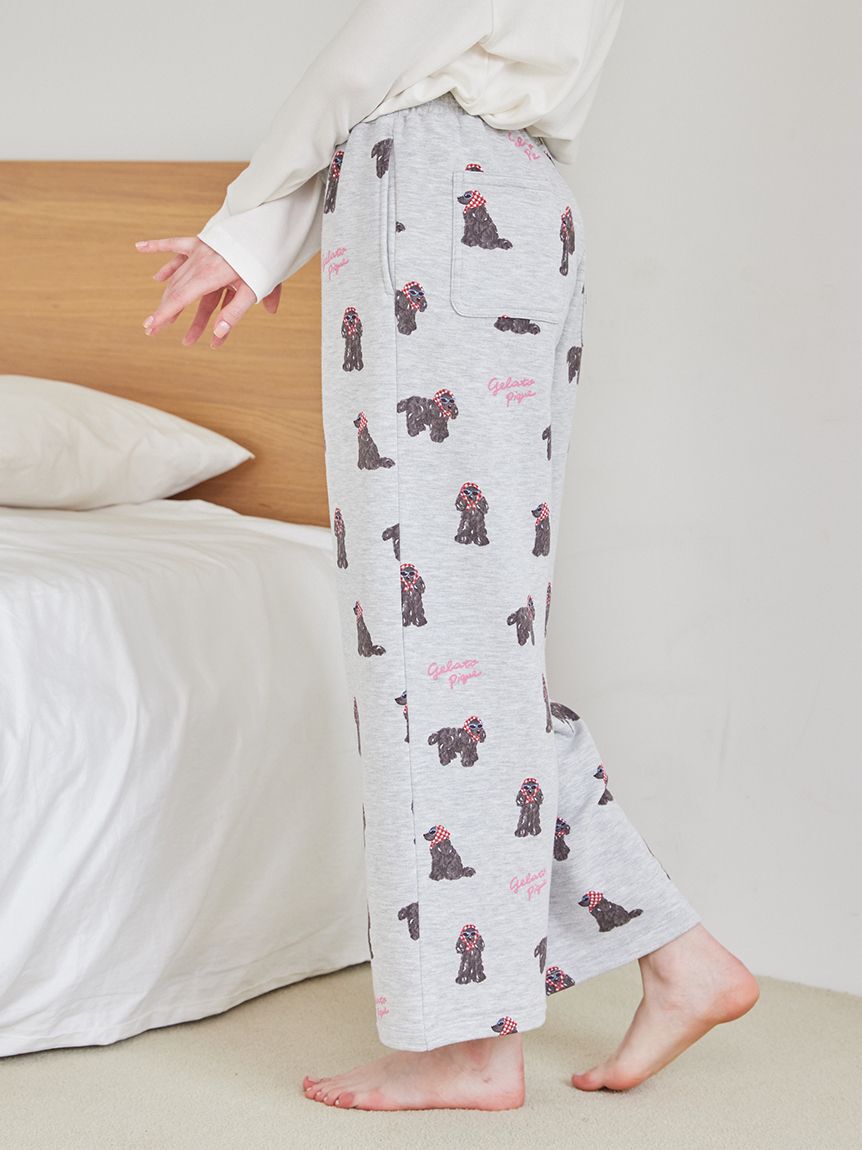 gelato pique「スカーフDOG柄ロングパンツ」|ルームウェア|