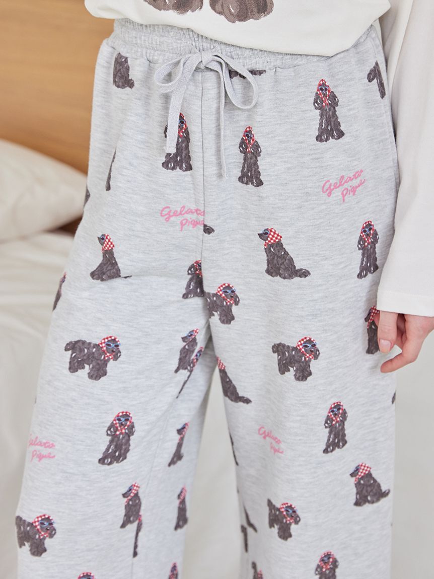 gelato pique「スカーフDOG柄ロングパンツ」|ルームウェア|