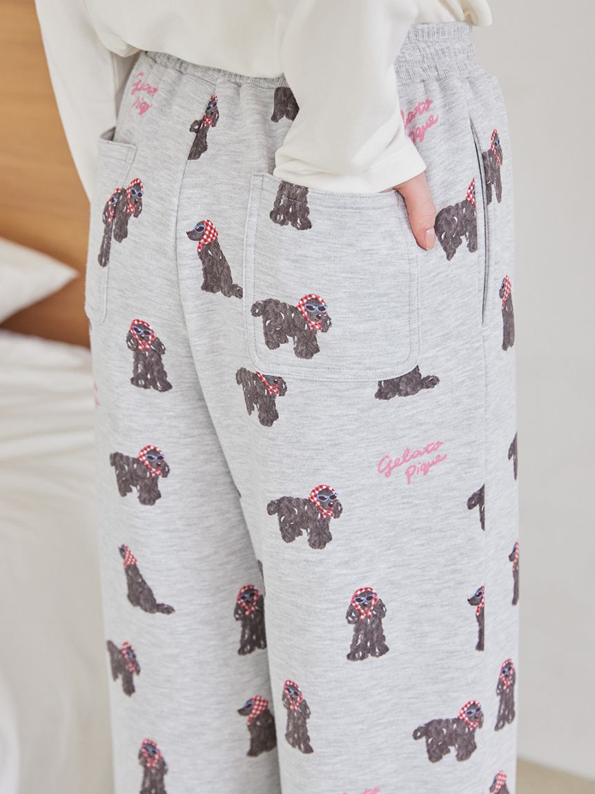 gelato pique「スカーフDOG柄ロングパンツ」|ルームウェア|