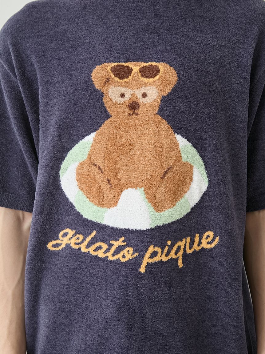 GELATO PIQUE HOMME「【ONLINE限定】【HOMME】 サマーベアジャガードプルオーバー&ロゴジャガードハーフパンツセット」|ルームウェア|