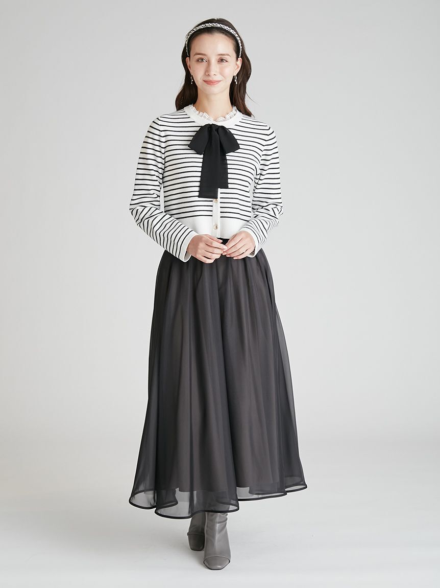 CELFORD「デタッチャブルリボン＆カラーカーディガン」|カーディガン|