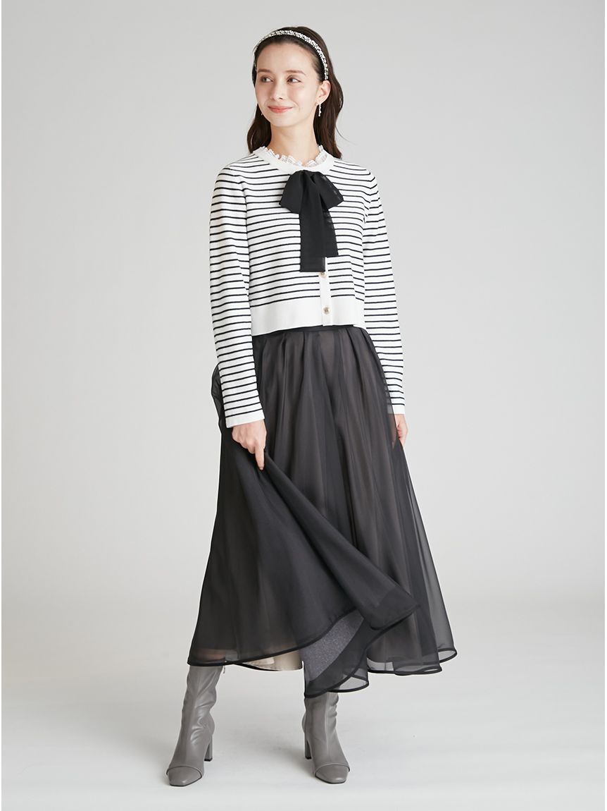 CELFORD「デタッチャブルリボン＆カラーカーディガン」|カーディガン|