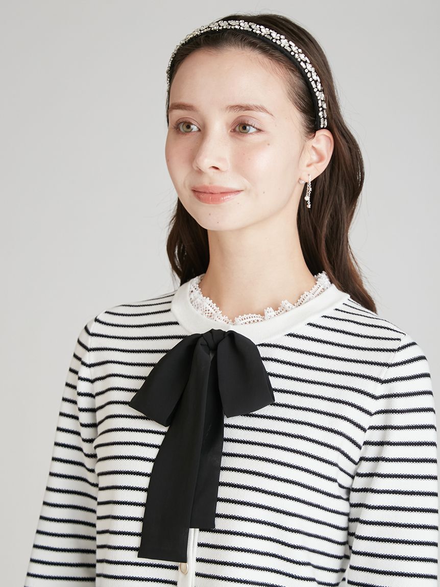 CELFORD「デタッチャブルリボン＆カラーカーディガン」|カーディガン|