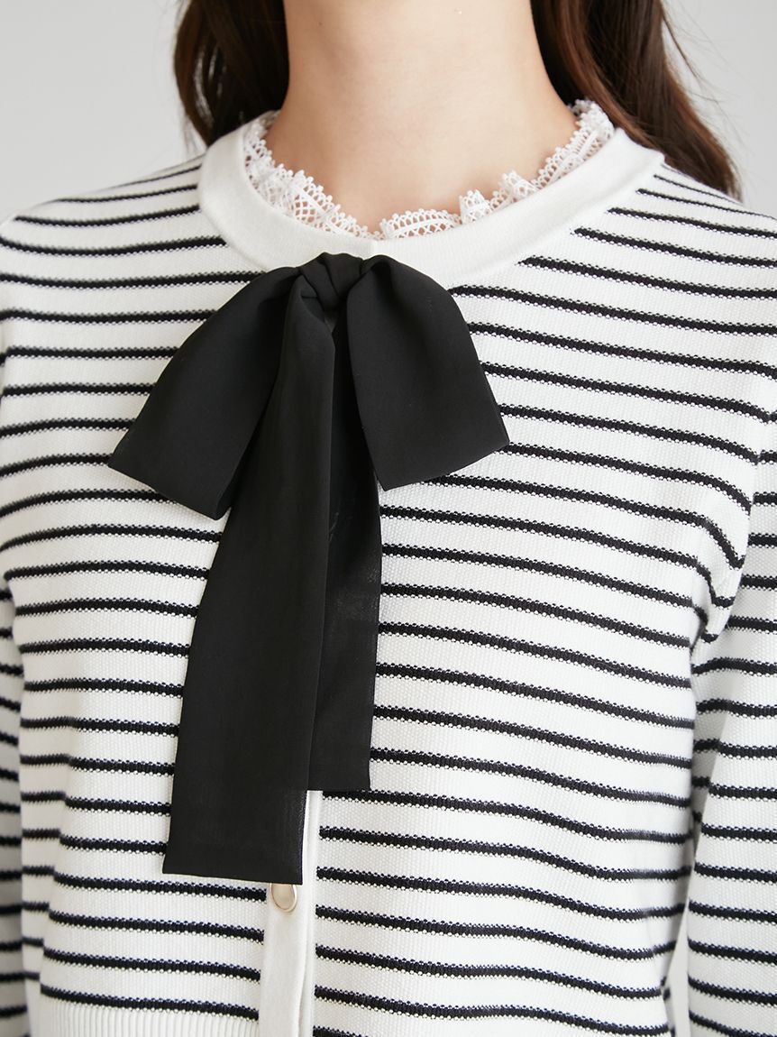 CELFORD「デタッチャブルリボン＆カラーカーディガン」|カーディガン|