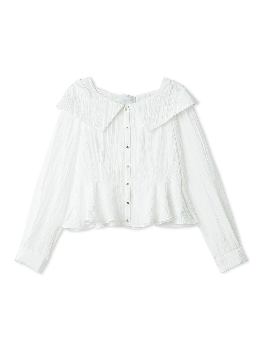 CELFORD「【洗える】ワイドカラーペプラムブラウス」|シャツ・ブラウス|OWHT