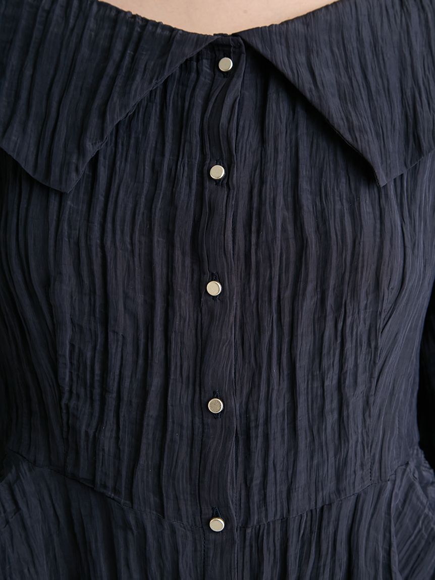 CELFORD「【洗える】ワイドカラーペプラムブラウス」|シャツ・ブラウス|