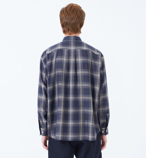 MACKINTOSH PHILOSOPHY「長袖オーバーサイズボタンダウンシャツ オンブレチェック」|シャツ・ブラウス|