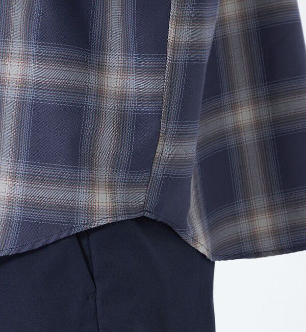 MACKINTOSH PHILOSOPHY「長袖オーバーサイズボタンダウンシャツ オンブレチェック」|シャツ・ブラウス|