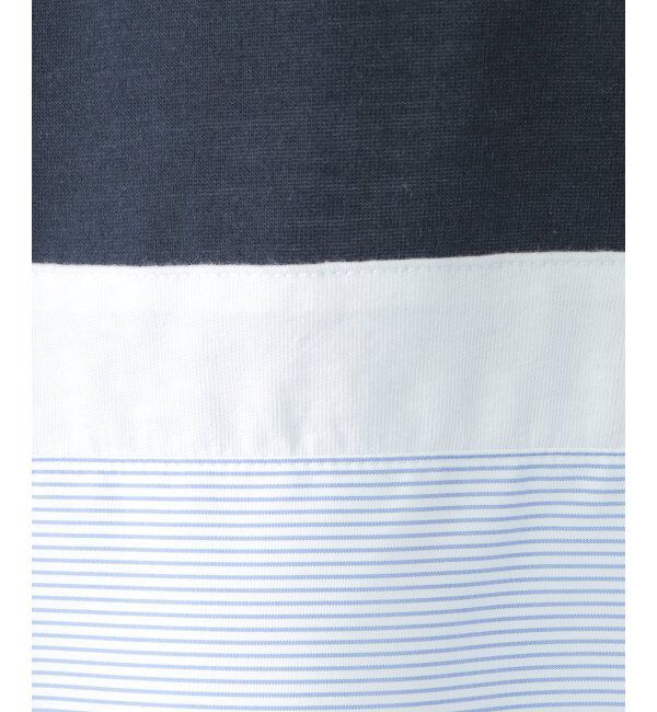 ikka kids「布帛ボーダー切り替えTシャツ（120~160cm）」|Tシャツ・カットソー|